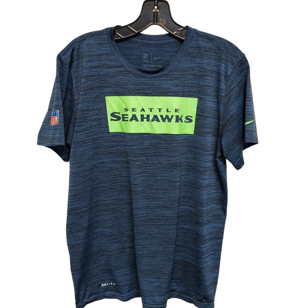 Nike T-Shirt Mens Small  Blue Green White Seattle Seahawks Training Short Sleeve